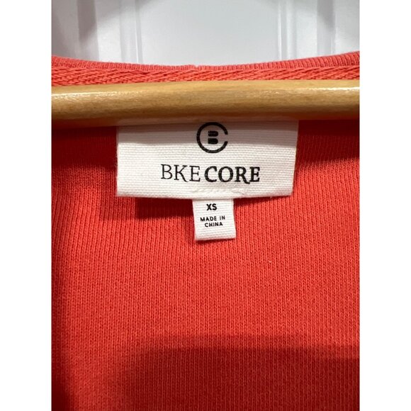 BKE Core Reverse Pieced French Terry Active Hoodie Women XS Coral Oversized Cozy - Picture 5 of 8